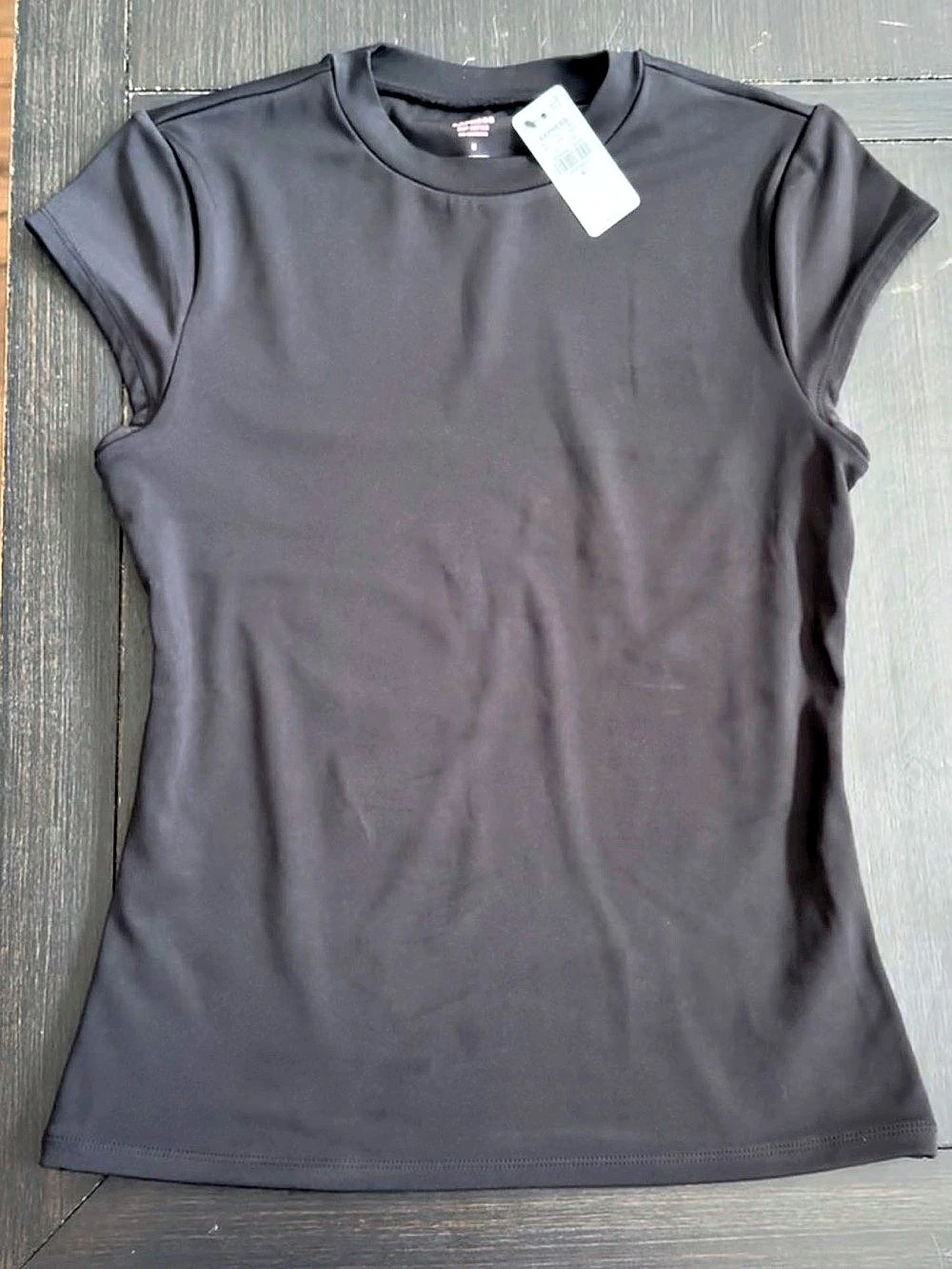 Express Body Contour Short Sleeve Tee Black Medium NWT